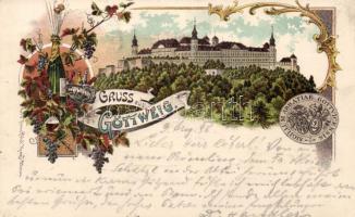 1898 Göttweig Abbey, the seal of the abbey, litho