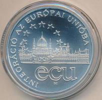 1995. "Integráció az EU-ba-ECU" 1000Ft Ag T:BU CSak 5000db! Eredeti tokban, tanúsítvánnyal!