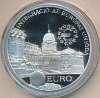 1997. 2000Ft Ag "Integráció az EU-ba-EURO I" T:PP  Dísztokban, tanúsítvánnyal