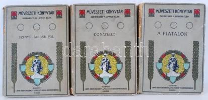 Művészeti könyvtár (szerk.: K. Lippich Elek): 7 kötet vegyes minőségben. (Munkácsy, Paál László, Szi...