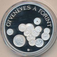 1996. 2000Ft Ag "50 éves a forint" T:PP Csak Dísztokban, tanúsítvánnyal