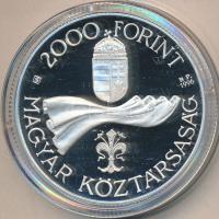 1996. 2000Ft Ag "50 éves a forint" T:PP Csak Dísztokban, tanúsítvánnyal
