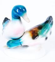 Kacsapár, kézzel festett, jelzett, hibátlan, 10×12 cm