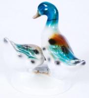 Kacsapár, kézzel festett, jelzett, hibátlan, 10×12 cm