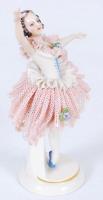 Balerina, Capodimonte , kézzel festett, olasz, jelzett, apró lepattanások több helyen, m:13 cm