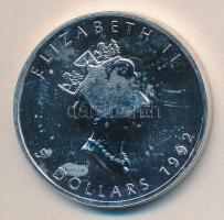 Kanada 1992. 5$ Ag "II. Erzsébet" (1oz/0.999) T:exP  Canada 1992. 5 Dollars Ag "Elizabeth II" (1oz/0.999) C:exPL (Proof-Like)