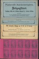 SEGÉLYBÉLYEGEK 1915. 5 klf. teljes Hadsegélyező Hivatali bélyegfüzet 100-100 db klf. névértékű bélyeggel ill. magyar és horvát nyelvű borítókkal
