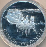 Kanada 1992. 1$ Ag "Postakocsi" T:PP Canada 1992. 1 Dollar Ag "Stagecoach service" C:PP