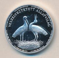 1992. 200Ft Ag "Veszélyeztetett állatvilág-gólya" T:PP