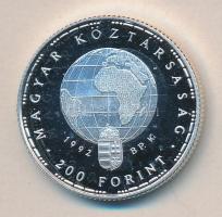 1992. 200Ft Ag "Veszélyeztetett állatvilág-gólya" T:PP