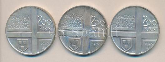 1976. 200Ft Ag 3klf db "Festők I. - Munkácsy, Szinyei, Derkovits" T:BU
