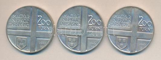 1977. 200Ft Ag 3klf db "Festők II. Mányoki, Rippl-Rónai, Csontváry" sor T:BU