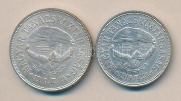 1969. 50Ft Ag + 100Ft Ag "Tanácsköztársaság" pár T:BU