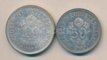 1969. 50Ft Ag + 100Ft Ag "Tanácsköztársaság" pár T:BU