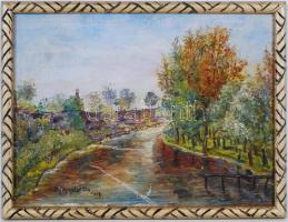 Olvashatatlan jelzéssel: Tájkép 1917. Olaj, vászon, kisebb hibák a vásznon, keretben 26×34 cm