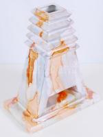 Mázas kerámia padlóváza, jelzés nélkül, hibátlan, m:37 cm, h:30 cm, sz:18 cm