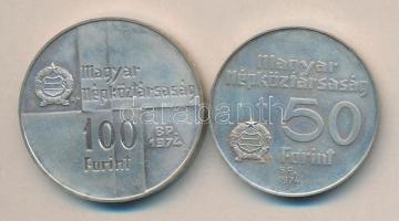 1974. 50Ft Ag + 100Ft Ag "50 éves az MNB" T:BU