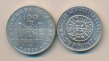 1972. 50Ft Ag + 100Ft Ag "Szt.István" pár T:BU
