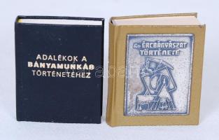 2db bányászattal kapcsolatos minikönyv: Az ércbányászat története; Adalékok a bányamunkás történetéhez