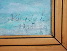 Várady Lajos (1911-1998): Téli tanya. Olaj, vászon, jelzett, keretben 68×89 cm