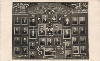 A gyöngyösi Koháry István Reálgimnázium 1936-ban végzett VIII. osztályának tablóképe / the tableau of the graduate students of the István Koháry real high school, 1936
