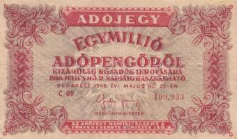 1946. 1.000.000AP fordított címer (2x) T:I-,III