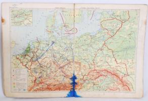 1941 és 1954-es  iskola atlasz, egyik festékes