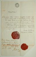 1852 Bizonyítvány 6kr szignettával