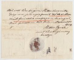 1854 Bizonyítvány 45kr szignettával