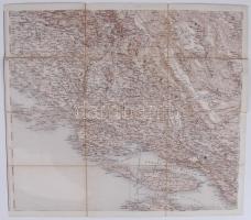 cca 1900 Dalmácia vászontérkép / Dalmatia map mounted on linen, 51x45cm