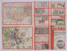 1934 Kogutowicz Károly: Budapest székesfőváros, térkép elemi iskolák III. osztálya számára