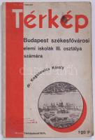 1934 Kogutowicz Károly: Budapest székesfőváros, térkép elemi iskolák III. osztálya számára