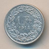 Svájc 1914. 1Fr Ag T:2- Switzerland 1914. 1 Franc C:VF