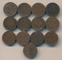 Ausztria 1894-1915. 1h (13x) mind klf T:2,2-,3 Austria 1894-1915. 1 Heller (13x) all different C:XF,VF,F