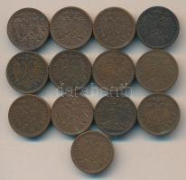 Ausztria 1894-1915. 1h (13x) mind klf T:2,2-,3
Austria 1894-1915. 1 Heller (13x) all different C:XF,...