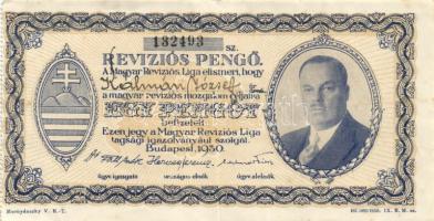 Budapest 1930. "Revíziós Pengő" arcképes változat, kitöltött T:II