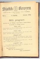 1925 Norvég sakkfolyóirat induló évfolyama. Félvászon kötésben. / 1925 Sjakk Reyvyen Norvegian chess-magazine complete starting year. In half-linen binding. 190p.