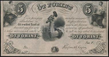 1852. 5Ft "Kossuth bankó" kitöltetlen "F" sorozat T:I