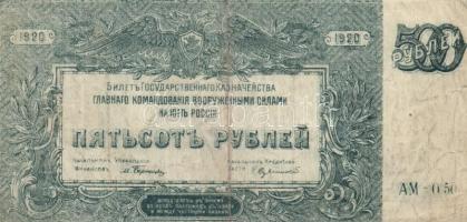 Oroszország 1917. 1000R + 1918. 10R + Orosz Polgárháború/ Kelet-Szibéria/ Csita 1920. 500R kék (2x) ...