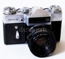 Zenit-E szovjet fényképező, bőrtokban, jó állapotban