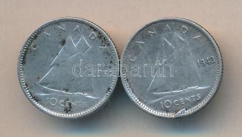Kanada 1943. 10c Ag + 1950. 10c Ag T:2-,3
Canada 1943. 10 Cents Ag + 1950. 10 Cents Ag C:Vf,F