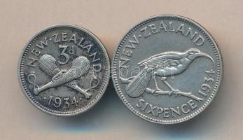Új-Zéland 1934. 3p + 6p Ag "V. György" T:2
New Zealand 1934. 3 pence Ag + 6 pence Ag &quot...