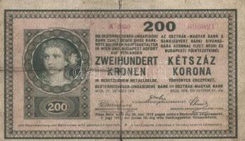 1918. 200K "A 2050" hullámos hátlap T:IV