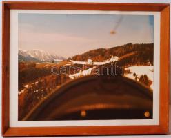 5 db fotó vitorlás repülőkről, üvegezett kereteben, legnagyobb: 38×42 cm