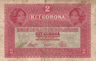 1917. 2K (2x) egyik "Deutschösterreich" felülnyomással + 1923. 100K "T.W" nyomda...