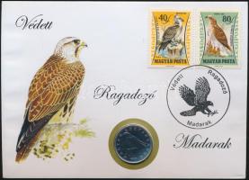 2007. 50Ft "Védett ragadozó madarak" érmés bélyeges boríték alkalmi bélyegzővel bélyegpárral T:2