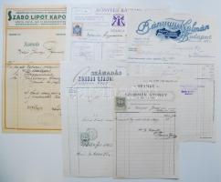 1860-1900 Öt darab díszes fejléces számla