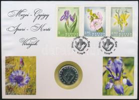 1995. 20Ft "Mezei-Gyógy-Ipari-Kerti Virágok" érmés bélyeges boríték alkalmi bélyegzővel, bélyegsorral T:1-