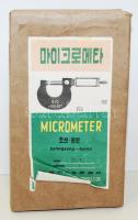 Észak-koreai mikrométer fa dobozban. Bontatlan (!)/  North Korean micrometer in wooden box, brand new