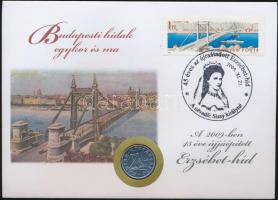 1999. 50f "45 éves az újraátadott Erzsébet-híd" érmés bélyeges boríték alkalmi bélyegzővel T:1